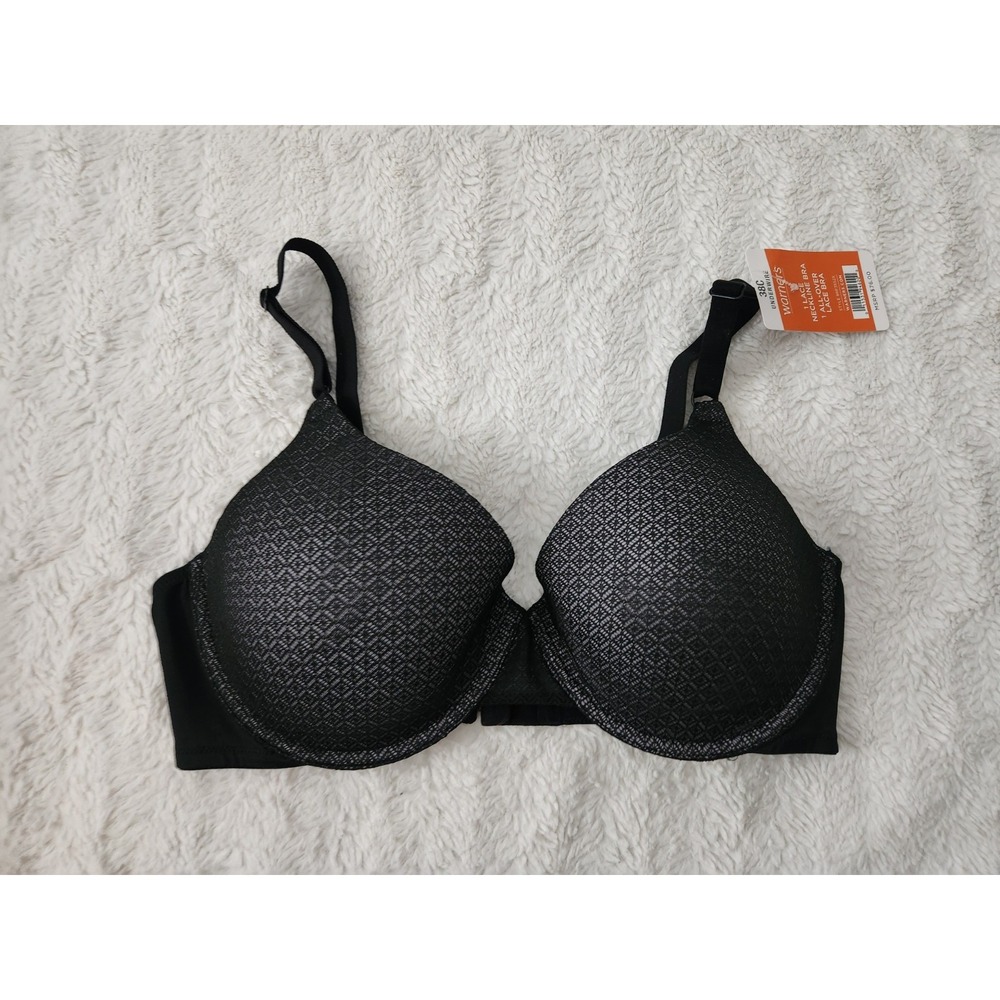 NWT Warners Women's Black Lace Neckline Underwire Bra Size 38C Style RF3552X